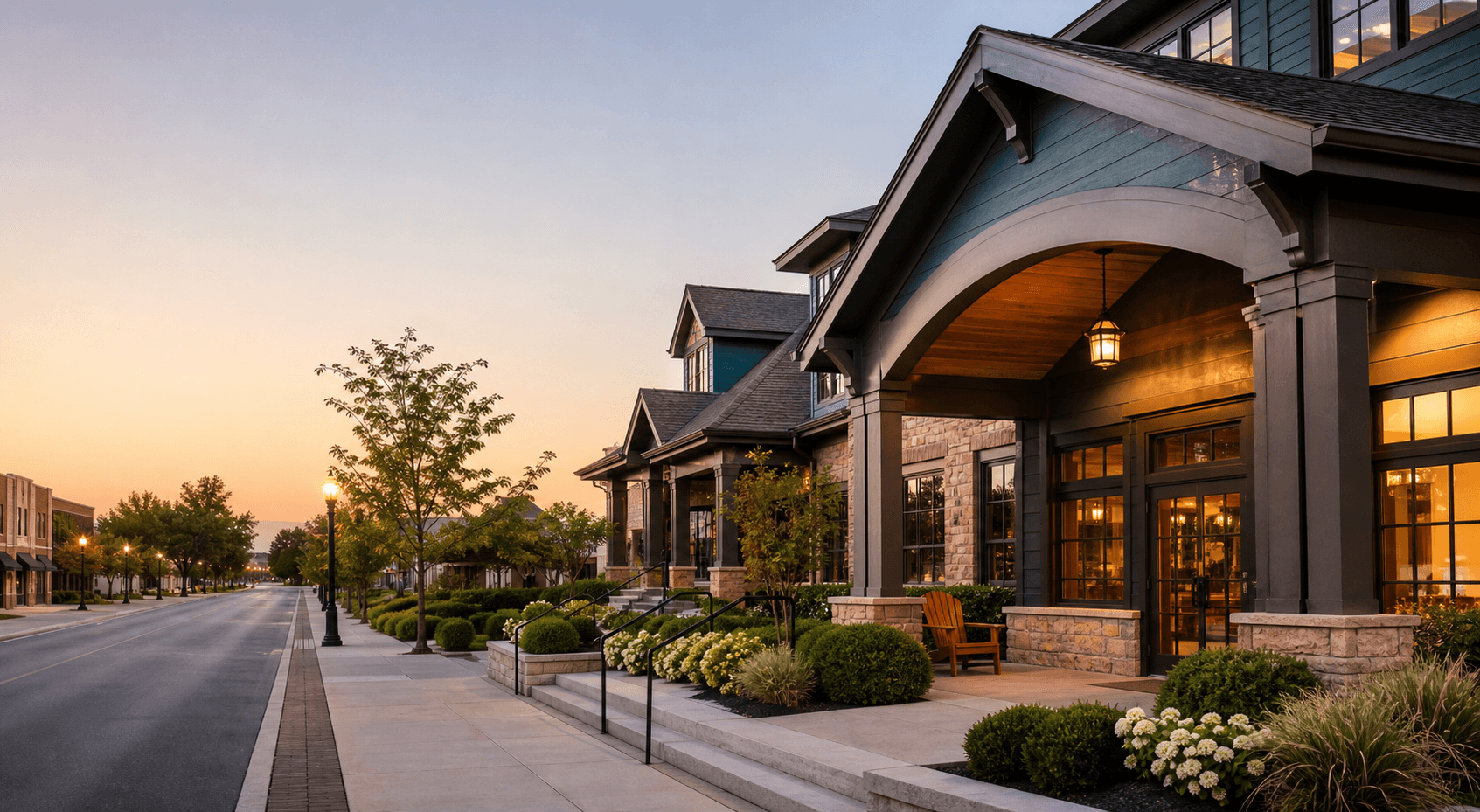 Professional clubhouse exterior representing ClubWorks customer organizations